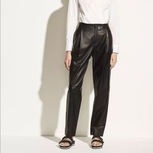 NWT Vince Black Tapered Lamb Leather Pants in size 0